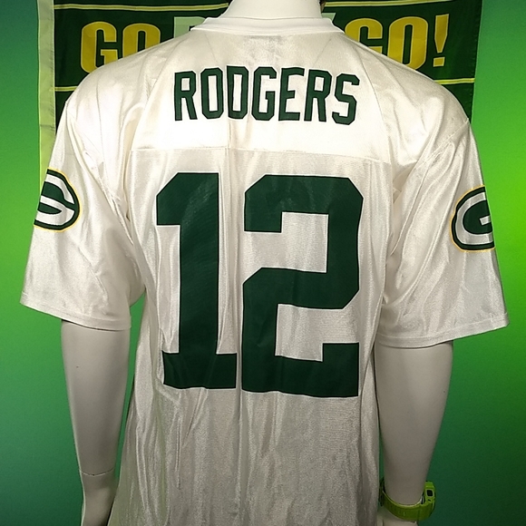 RETRO Aaron Rodgers #12 White NFL jersey, size L, Uncommon! - Picture 8 of 17